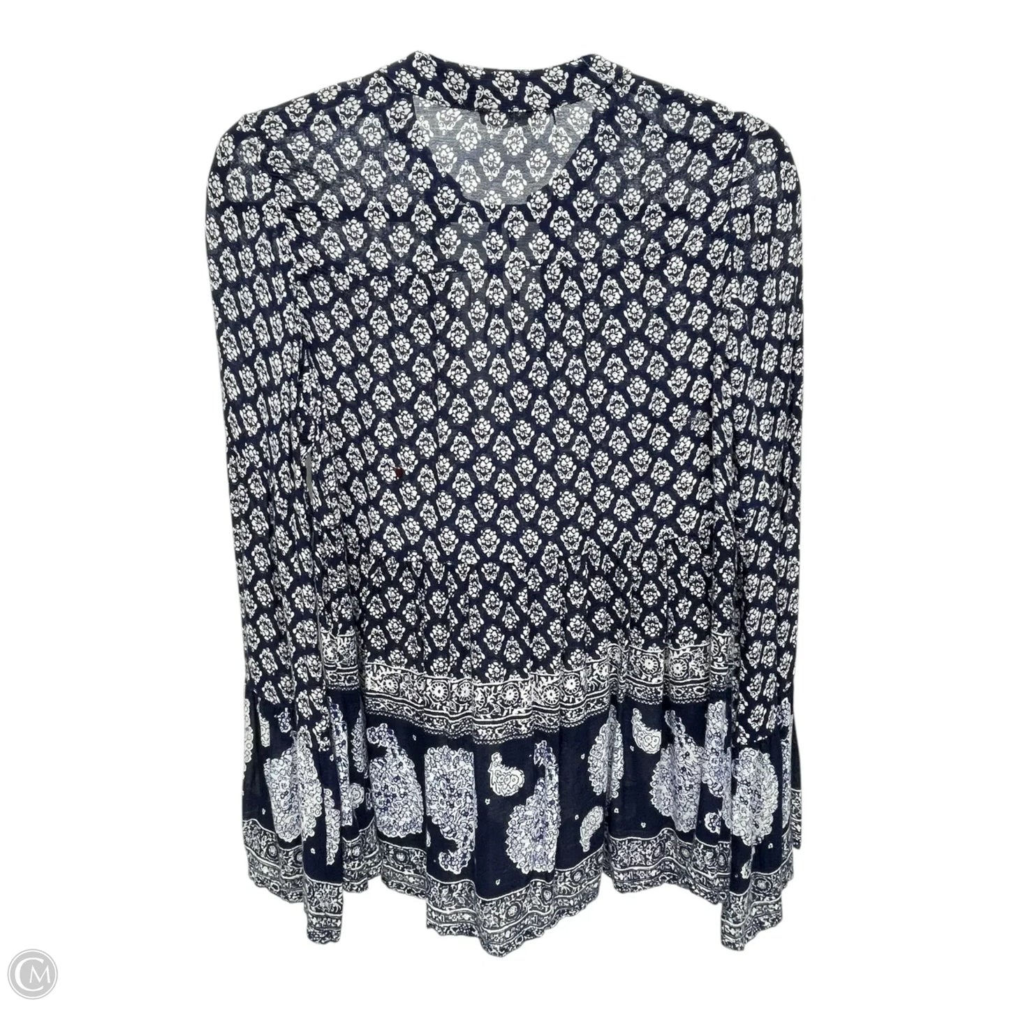 Top Long Sleeve By Altard State In Blue & White, Size: S