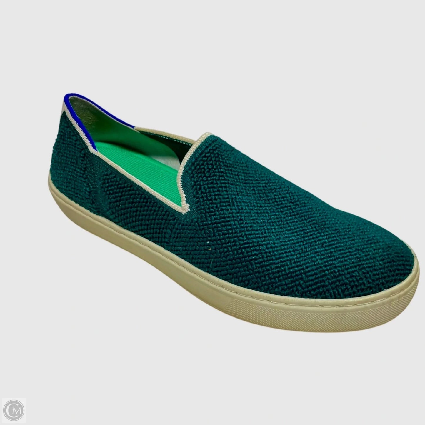 Shoes Sneakers By Rothys In Green & White, Size: 7