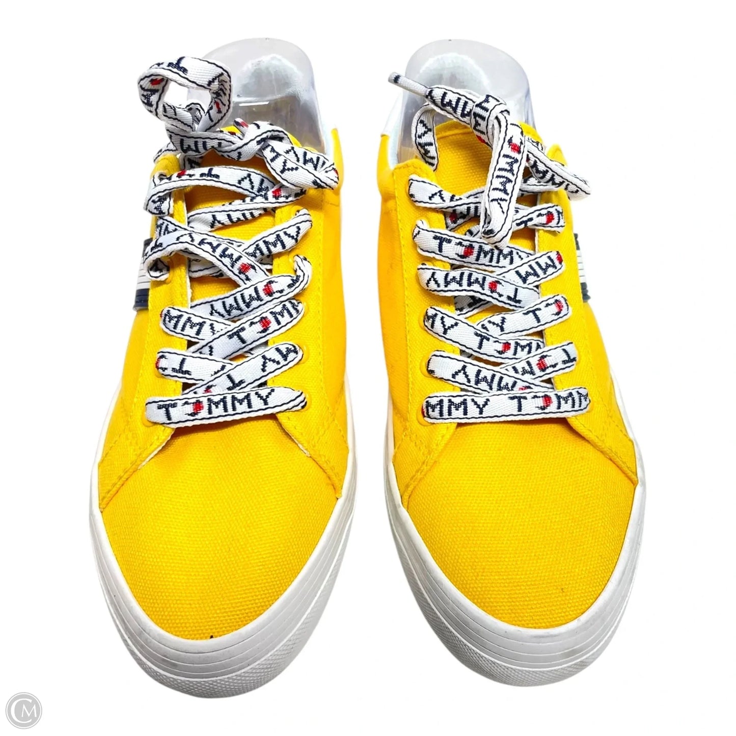 Shoes Sneakers By Tommy Hilfiger In White & Yellow, Size: 8.5