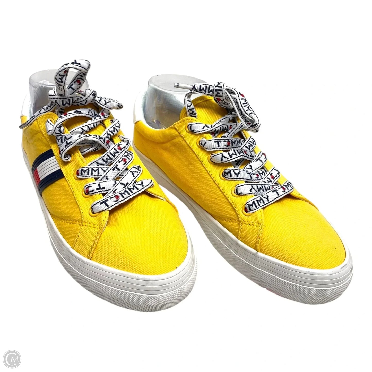 Shoes Sneakers By Tommy Hilfiger In White & Yellow, Size: 8.5
