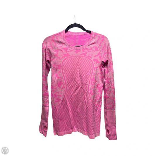 Athletic Top Long Sleeve Crewneck By Lululemon In Pink, Size: M