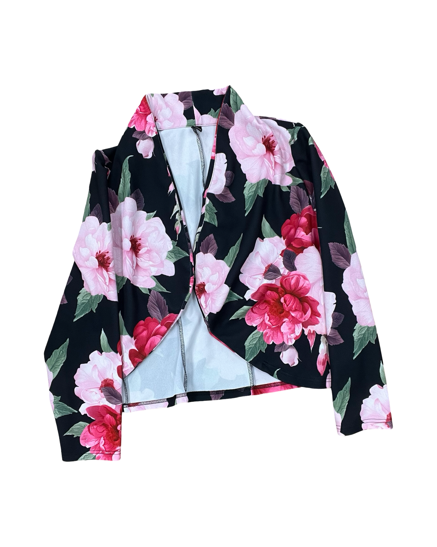Cardigan By Shein In Black & Pink, Size:2X