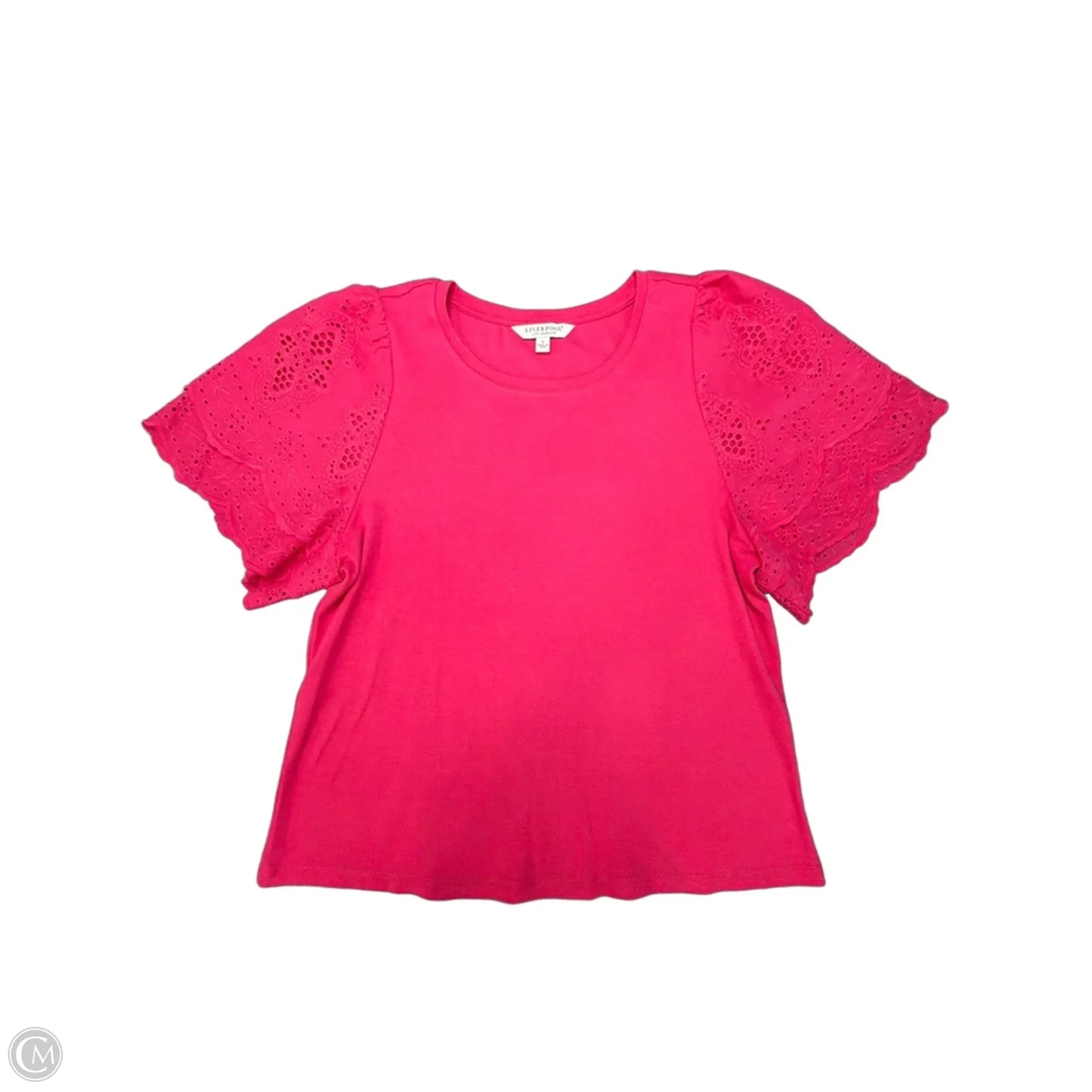 Top Short Sleeve By Liverpool In Pink, Size: S