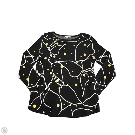 Top Long Sleeve By Chicos In Black & Gold, Size: L