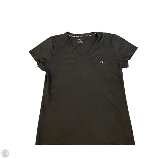 Top Short Sleeve By Calvin Klein In Black, Size: L