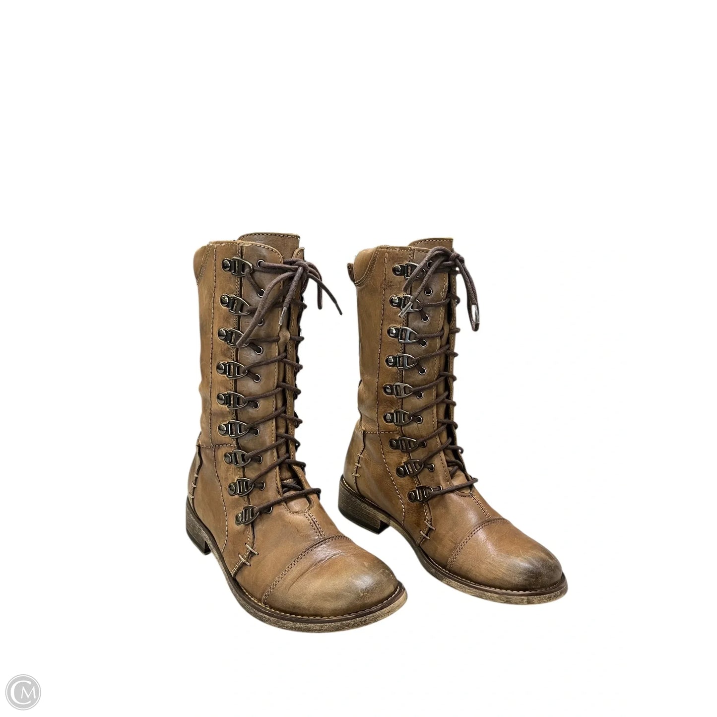 Boots Mid-calf Flats By Bed Stu In Brown, Size: 6