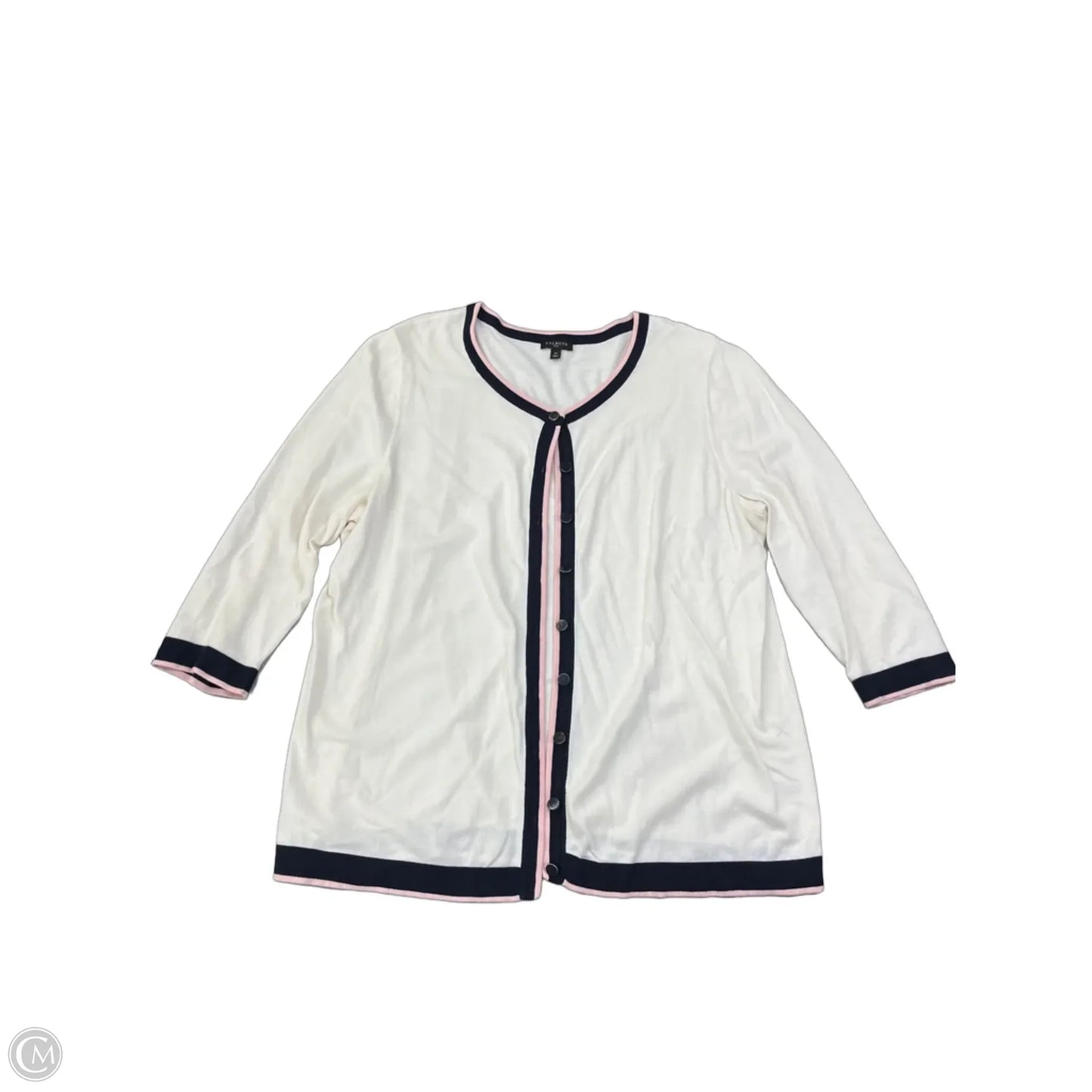 Cardigan By Talbots In Cream, Size: 1x
