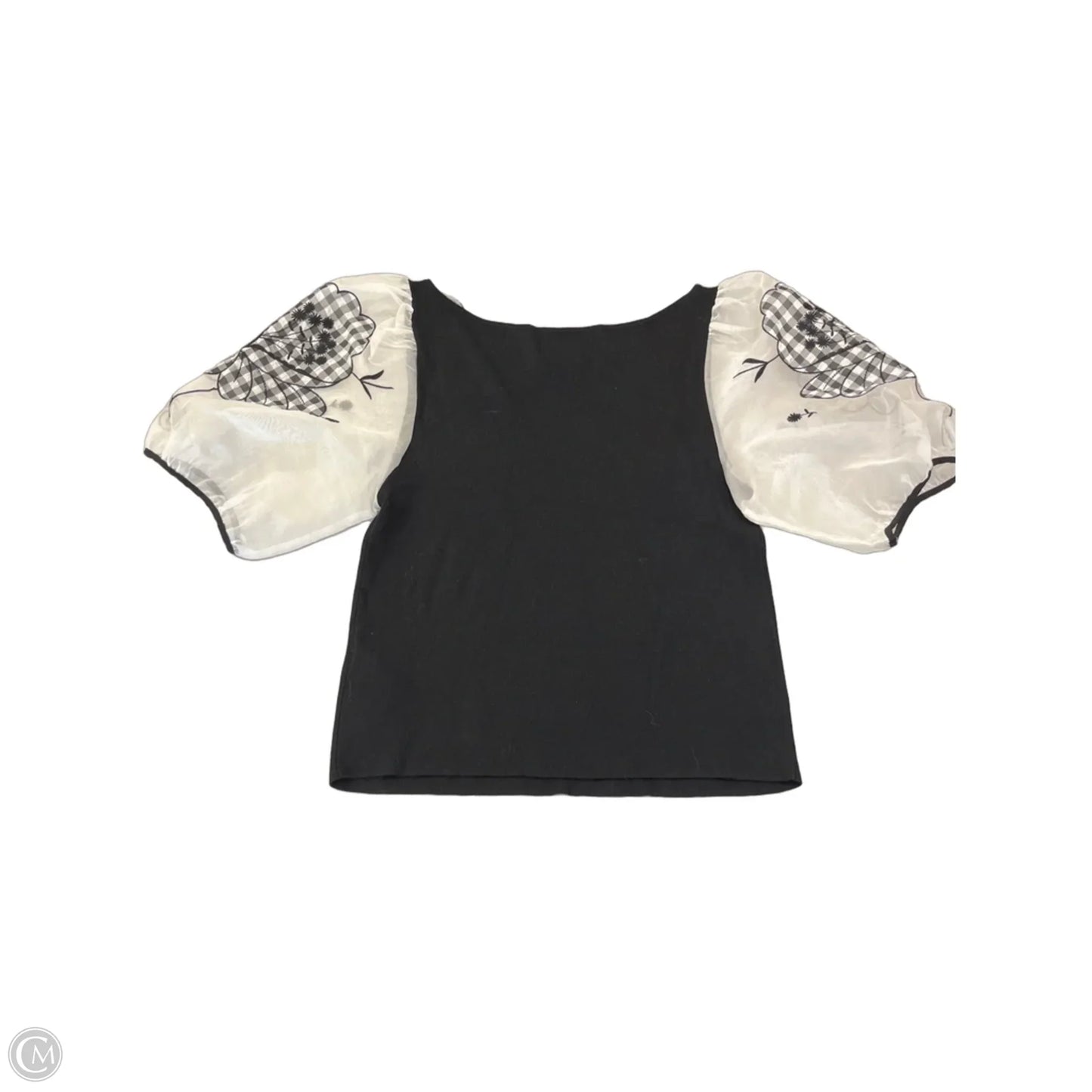Top Short Sleeve By Maeve In Black & White, Size: M