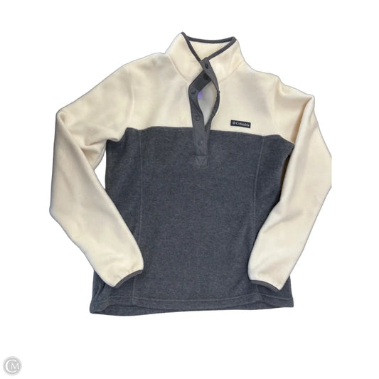 Jacket Fleece By Columbia In Cream & Grey, Size: S
