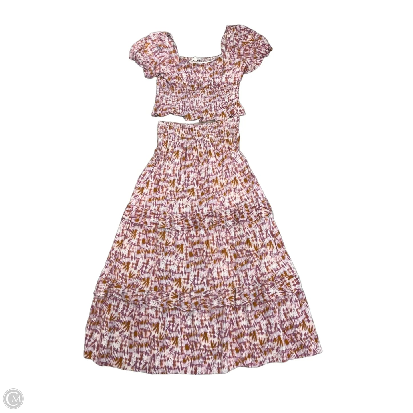 Skirt Set 2pc By June & Hudson In Brown & Purple, Size: S