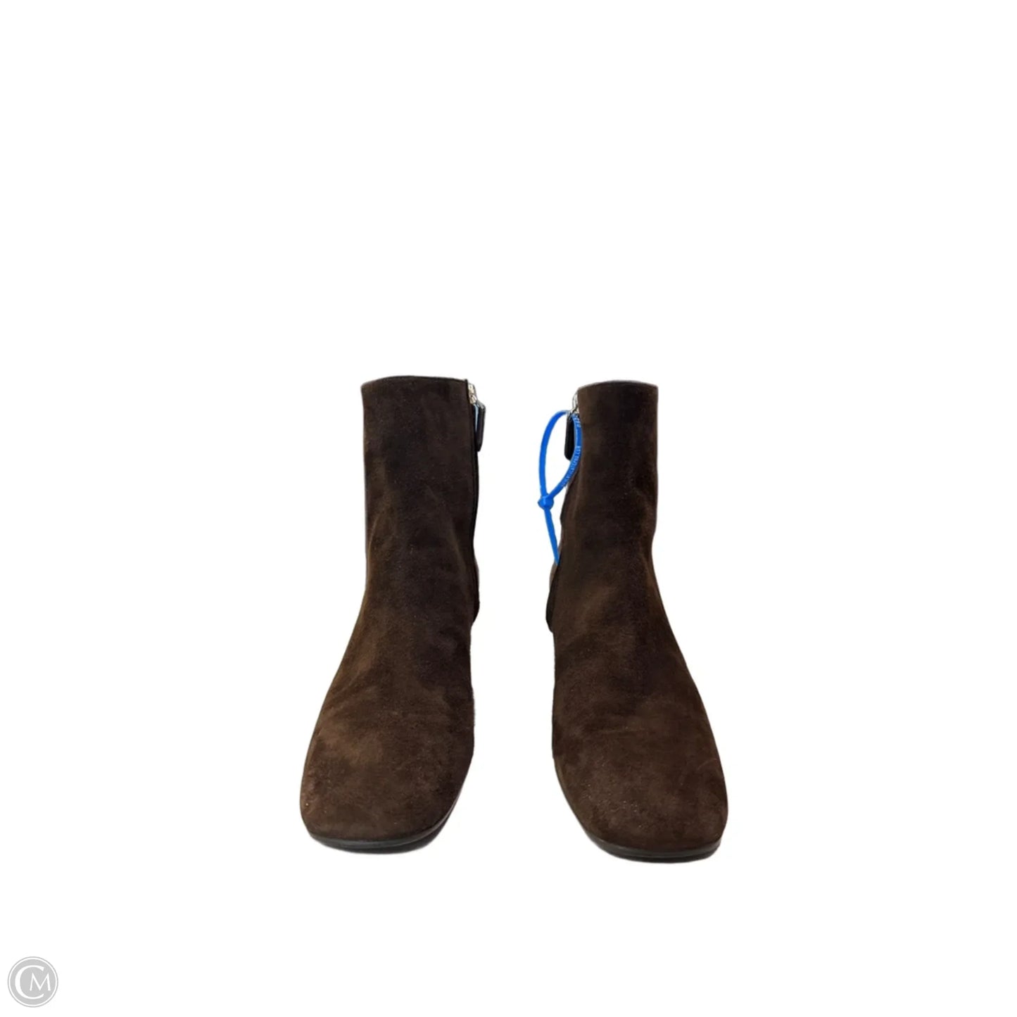 Boots Luxury Designer By Prada In Brown, Size: 8