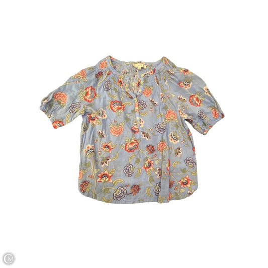 Top Short Sleeve By Loft In Floral Print, Size: M