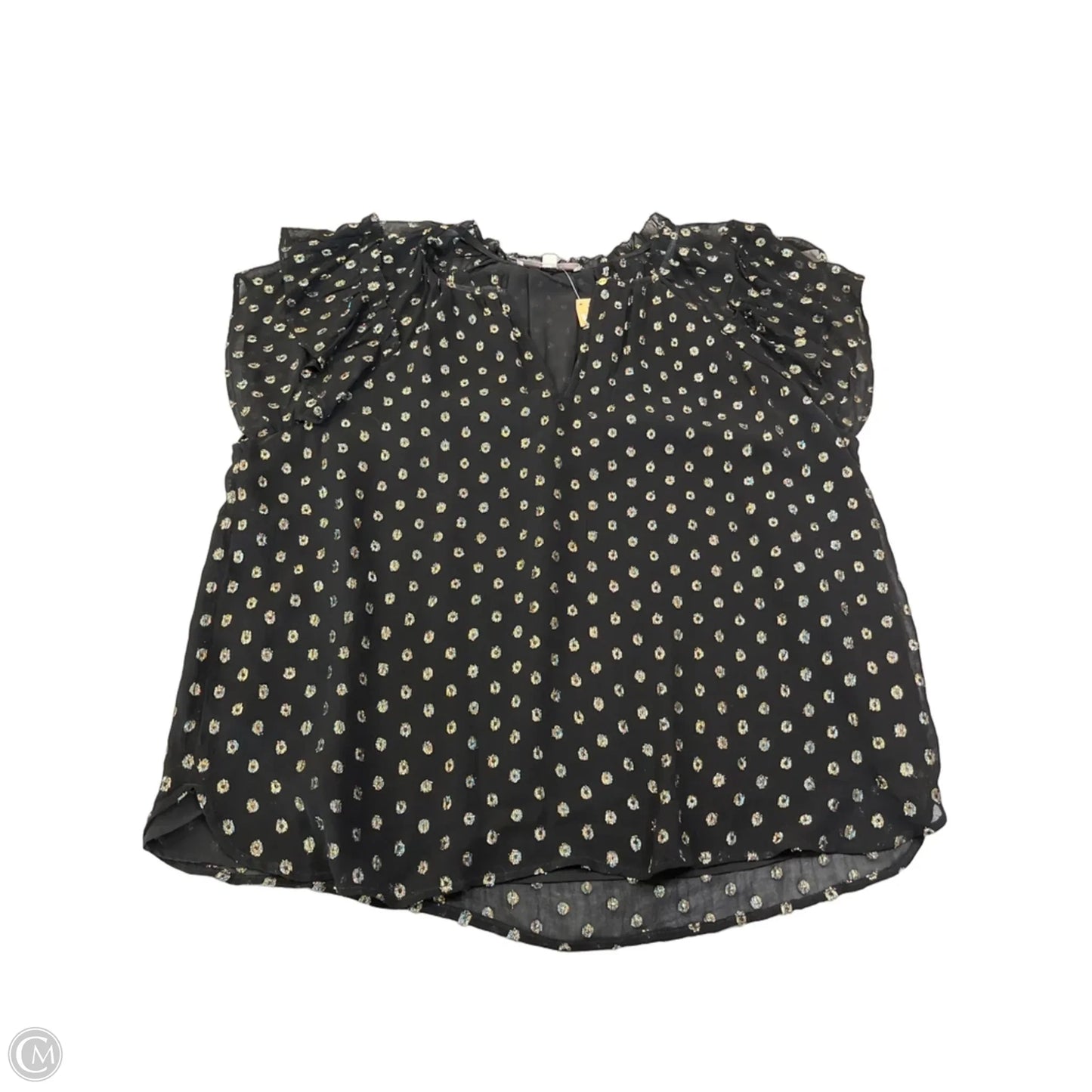 Blouse Short Sleeve By Loft In Black, Size: Xl