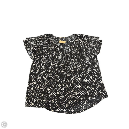 Top Short Sleeve By Lovestitch In Black & Cream, Size: M