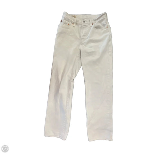 Jeans Straight By Levis In Cream Denim, Size: 0p