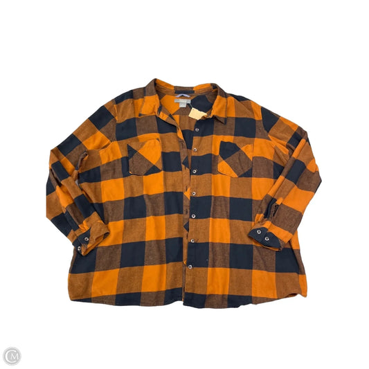 Top Long Sleeve By Natural Reflections In Black & Orange, Size: 3x