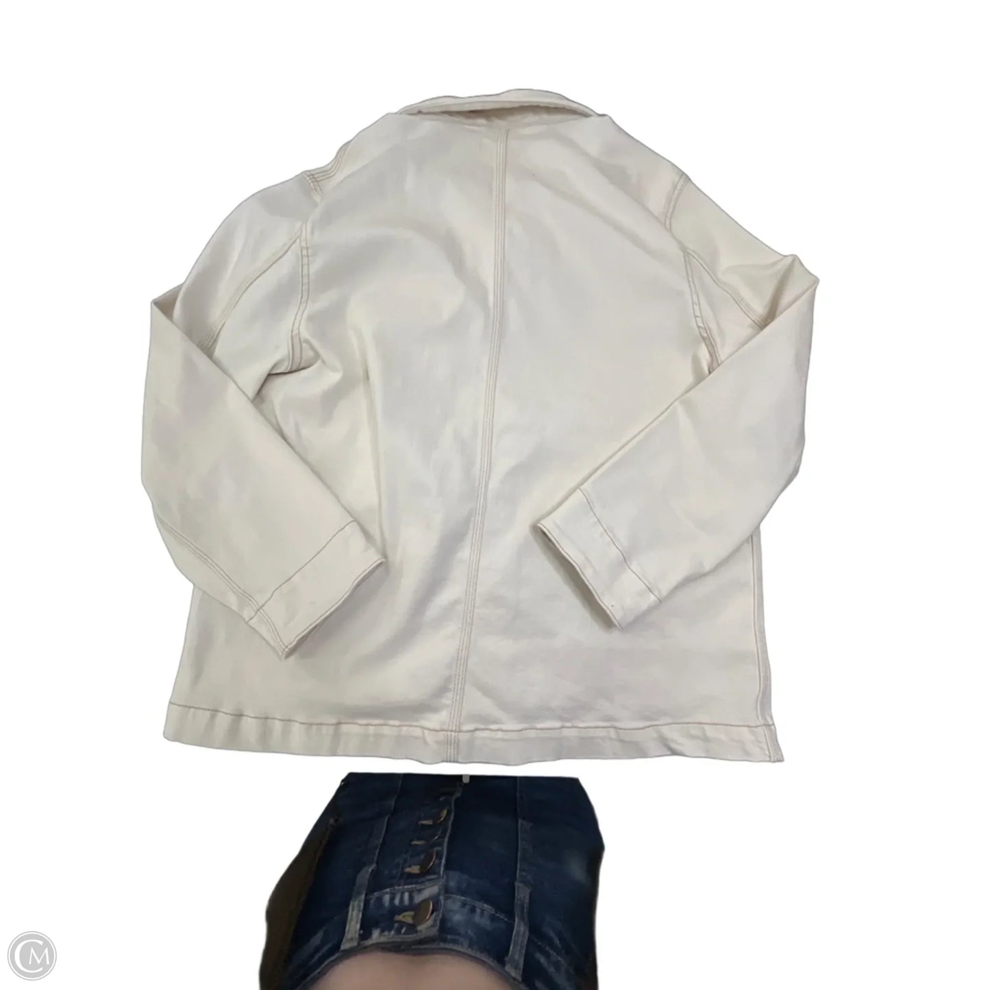 Jacket Denim By Well Worn In Cream Denim, Size: L
