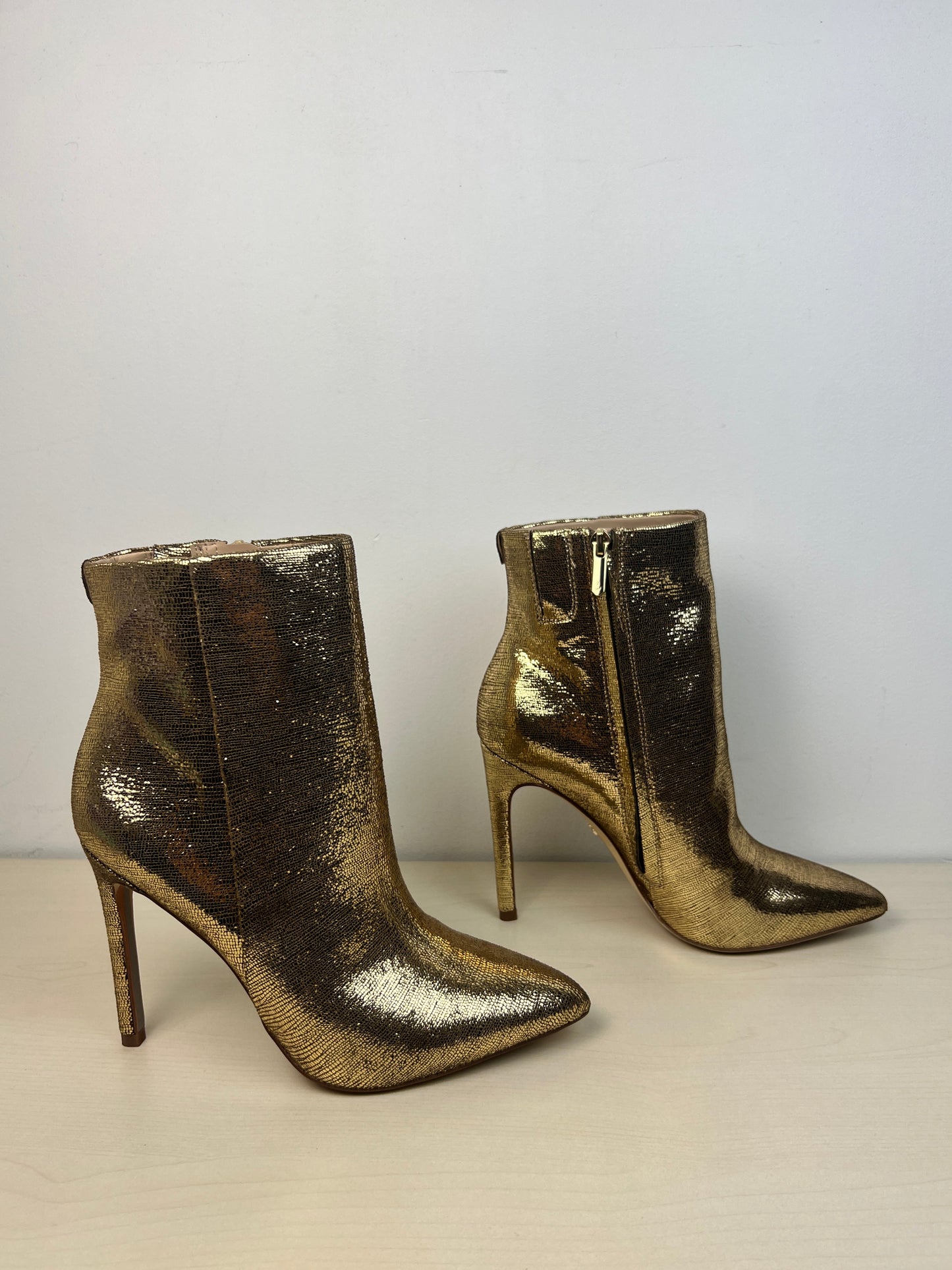 Boots Ankle Heels By Sam Edelman In Gold, Size: 7.5