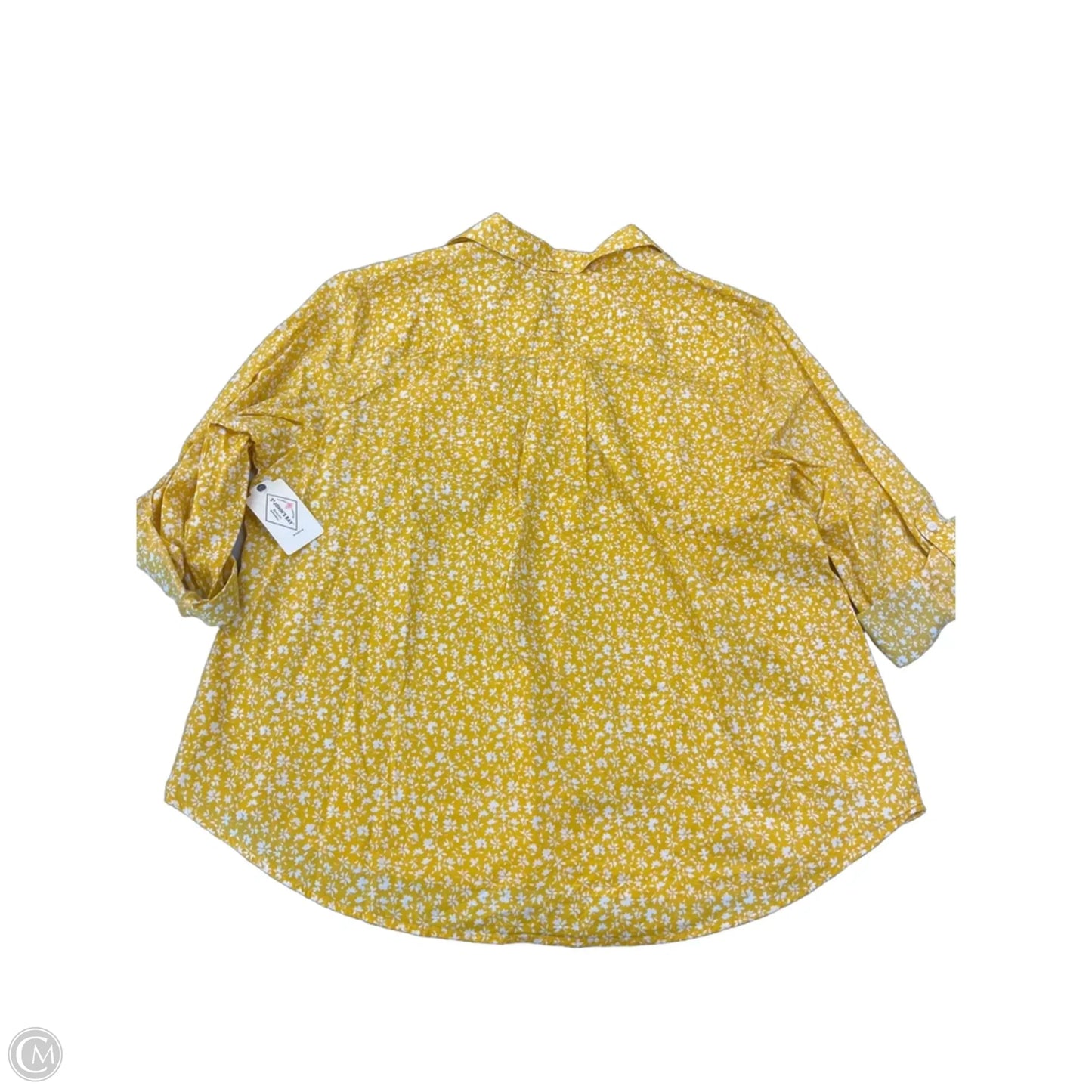 Top 3/4 Sleeve By St Johns Bay In Yellow, Size: 2x
