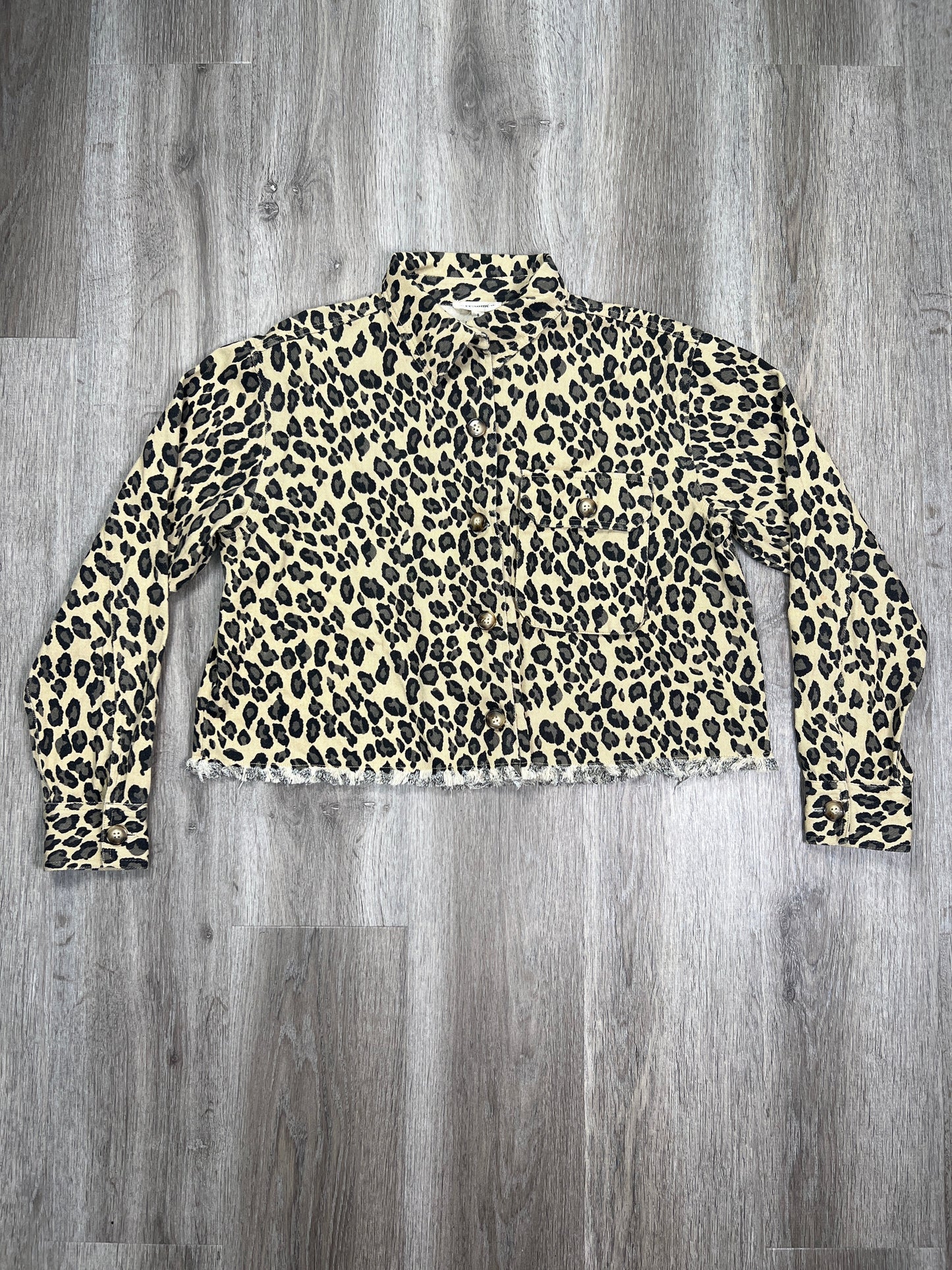 Leopard Print Jacket Denim Ee Some, Size S
