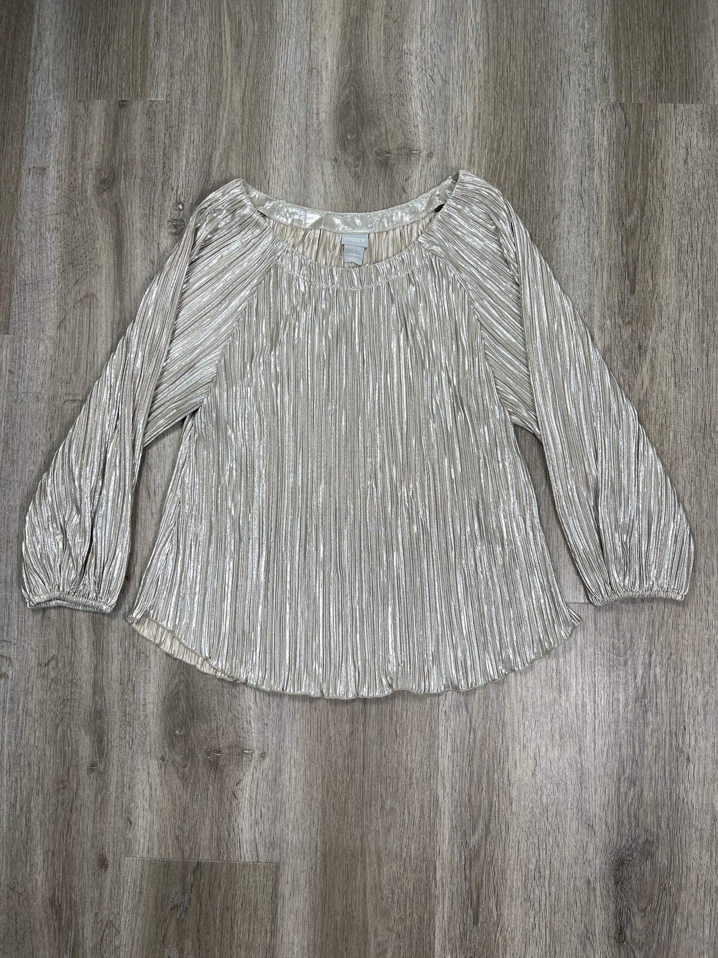 Gold Blouse 3/4 Sleeve Chicos, Size M