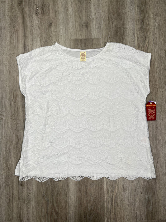 White Top Short Sleeve Faded Glory, Size 2x
