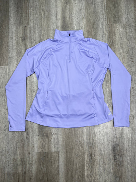 Purple Athletic Top Long Sleeve Collar Tek Gear, Size Xl