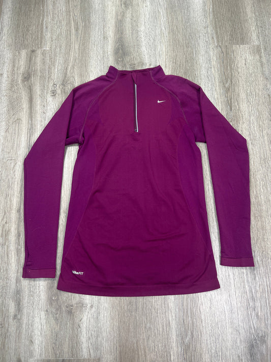 Athletic Top Long Sleeve Collar By Nike Apparel  Size: M