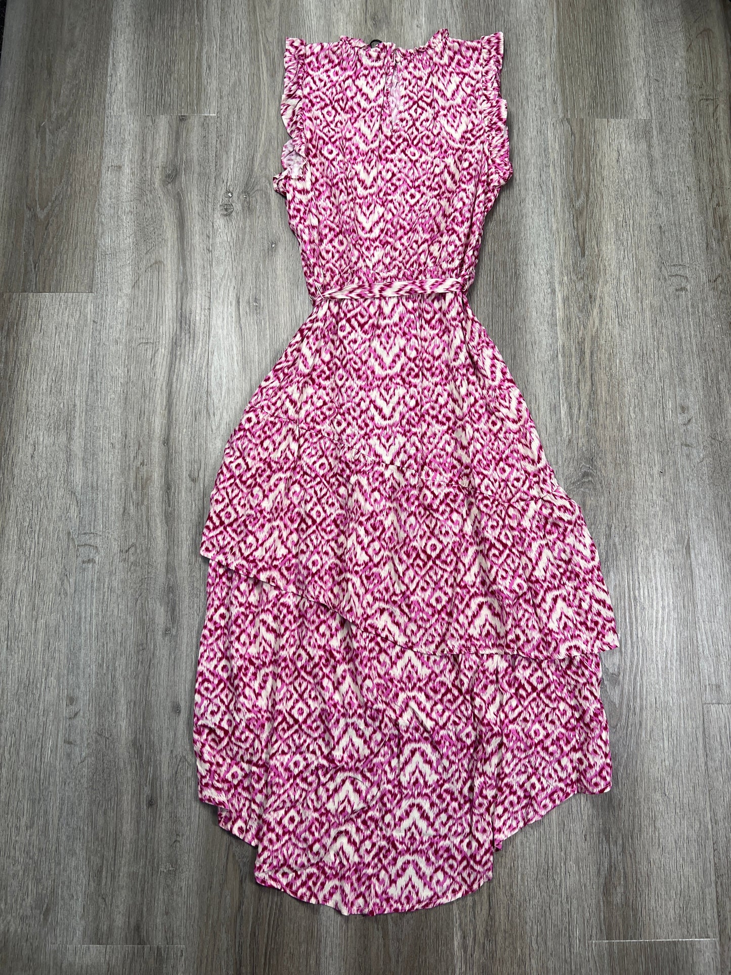 Pink & White Dress Casual Maxi Who What Wear, Size M