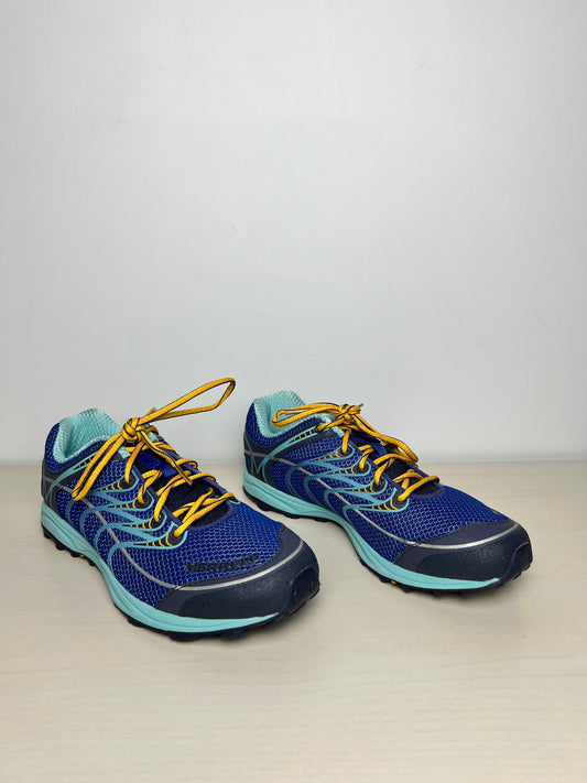 Shoes Athletic By Merrell In Blue & Yellow, Size: 8.5