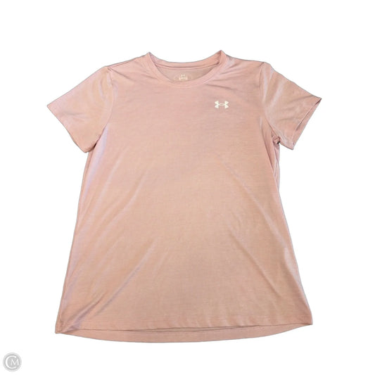 Athletic Top Short Sleeve By Under Armour In Pink, Size: S