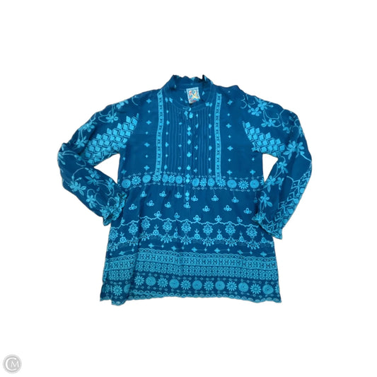Top Long Sleeve Designer By Johnny Was In Teal, Size: Xs