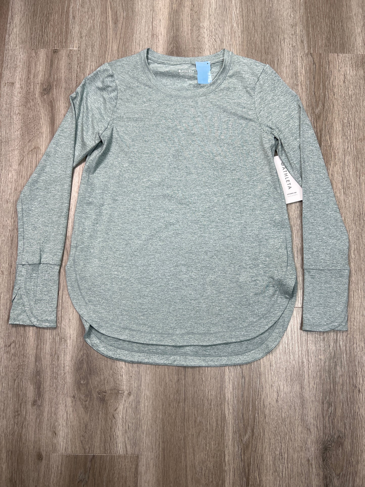 Athletic Top Long Sleeve Crewneck By Athleta In Green, Size: M