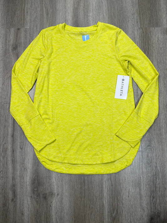 Athletic Top Long Sleeve Crewneck By Athleta In Yellow, Size: M