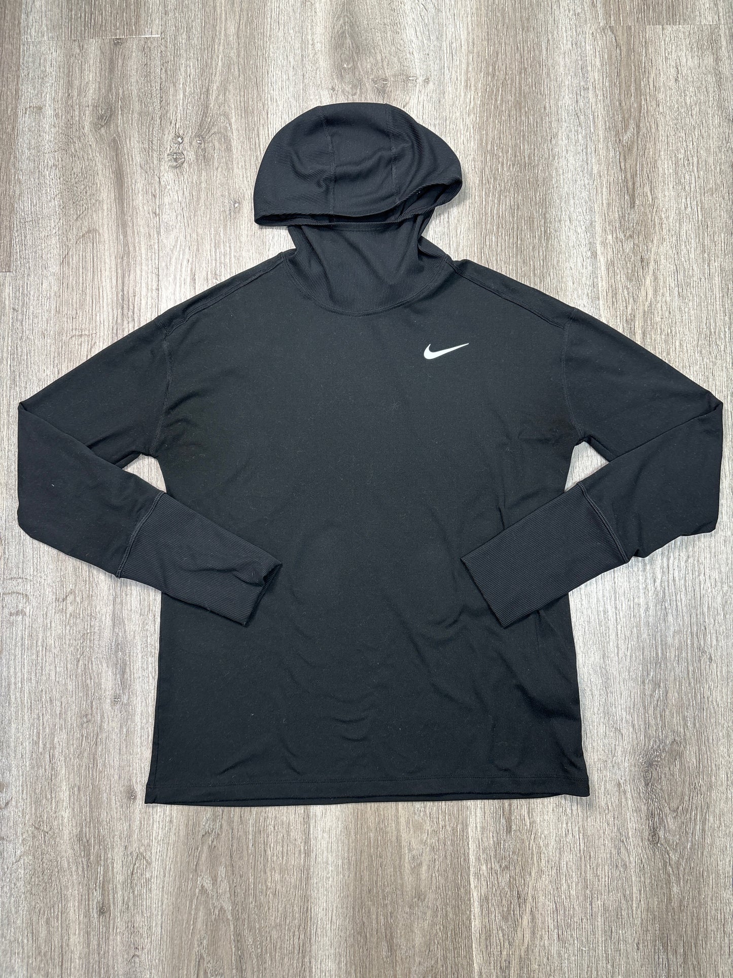 Athletic Top Long Sleeve Hoodie By Nike Apparel In Black, Size: M