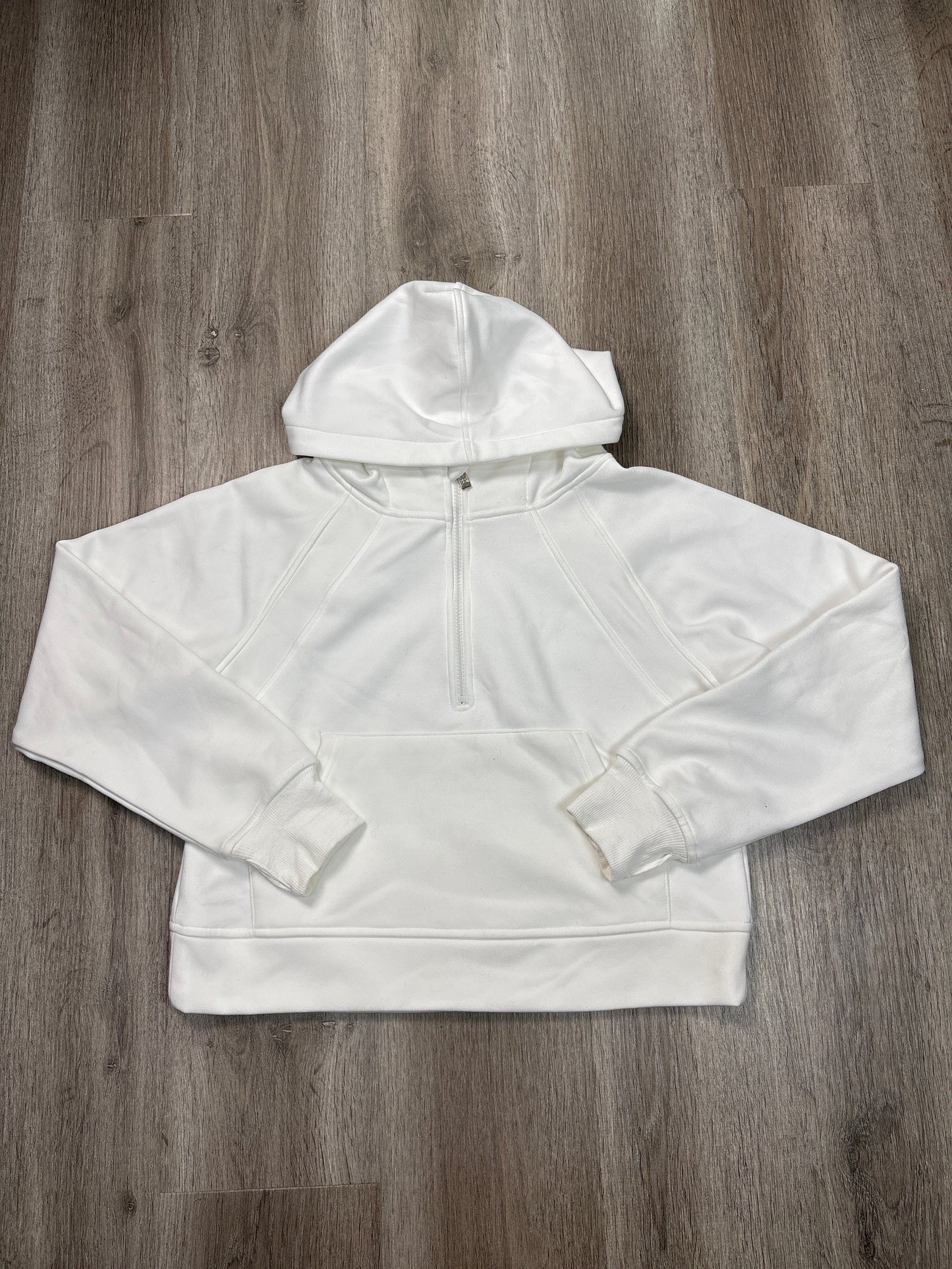 Athletic Top Long Sleeve Hoodie By Laslulu In White, Size: S