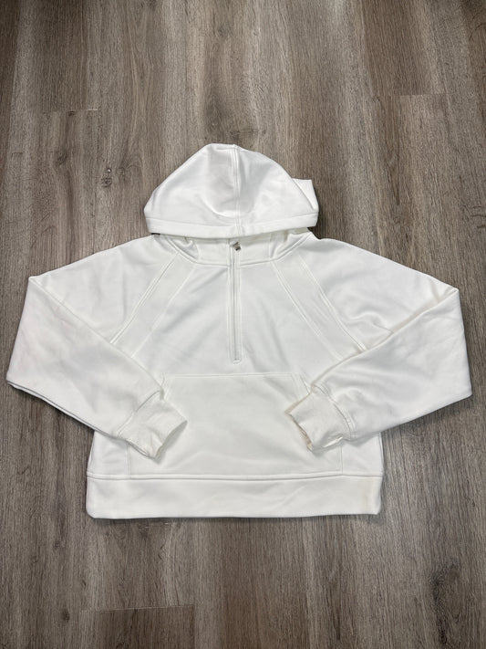 Athletic Top Long Sleeve Hoodie By Laslulu In White, Size: S