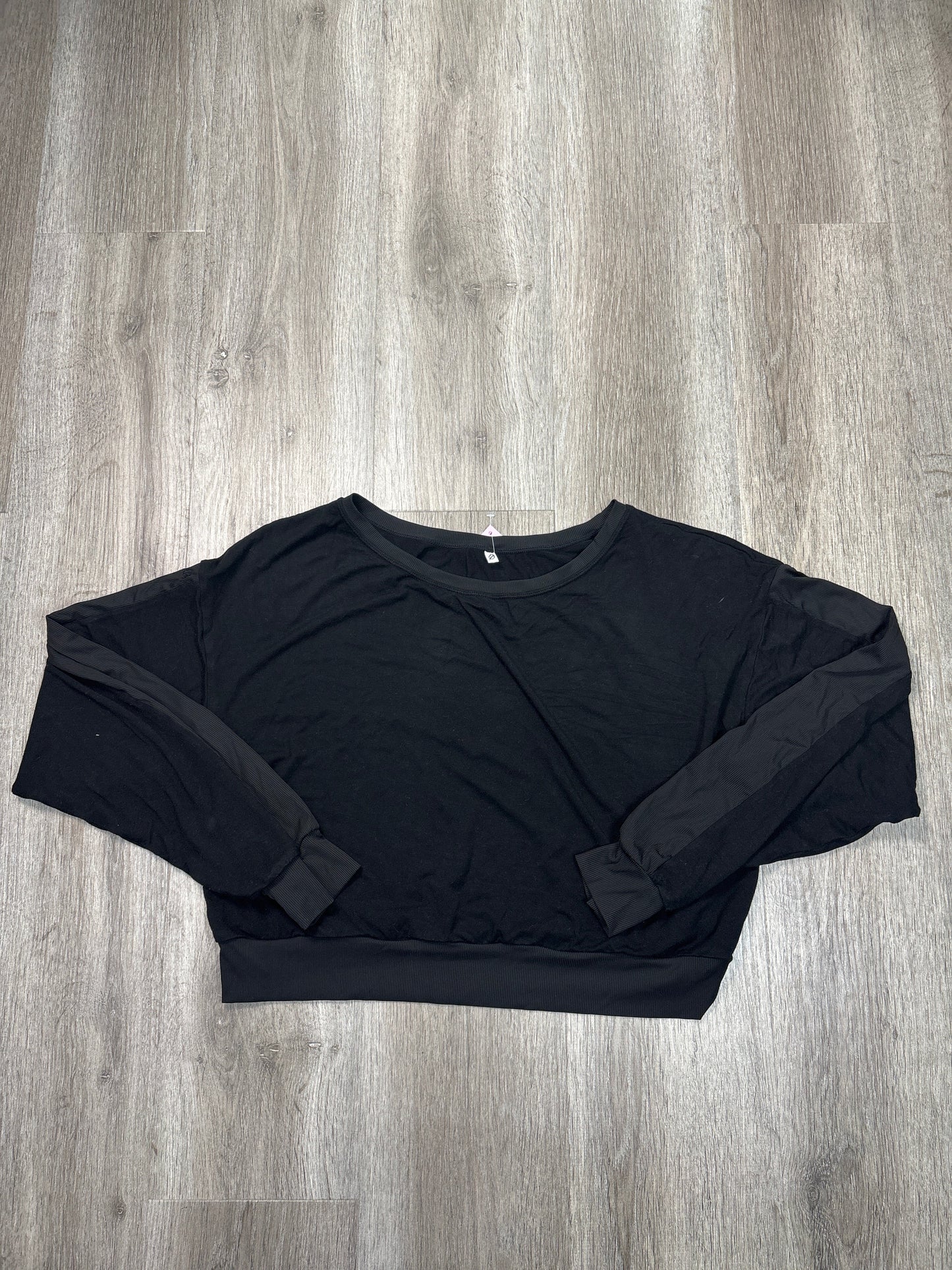 Athletic Top Long Sleeve Crewneck By Ptula In Black, Size: L