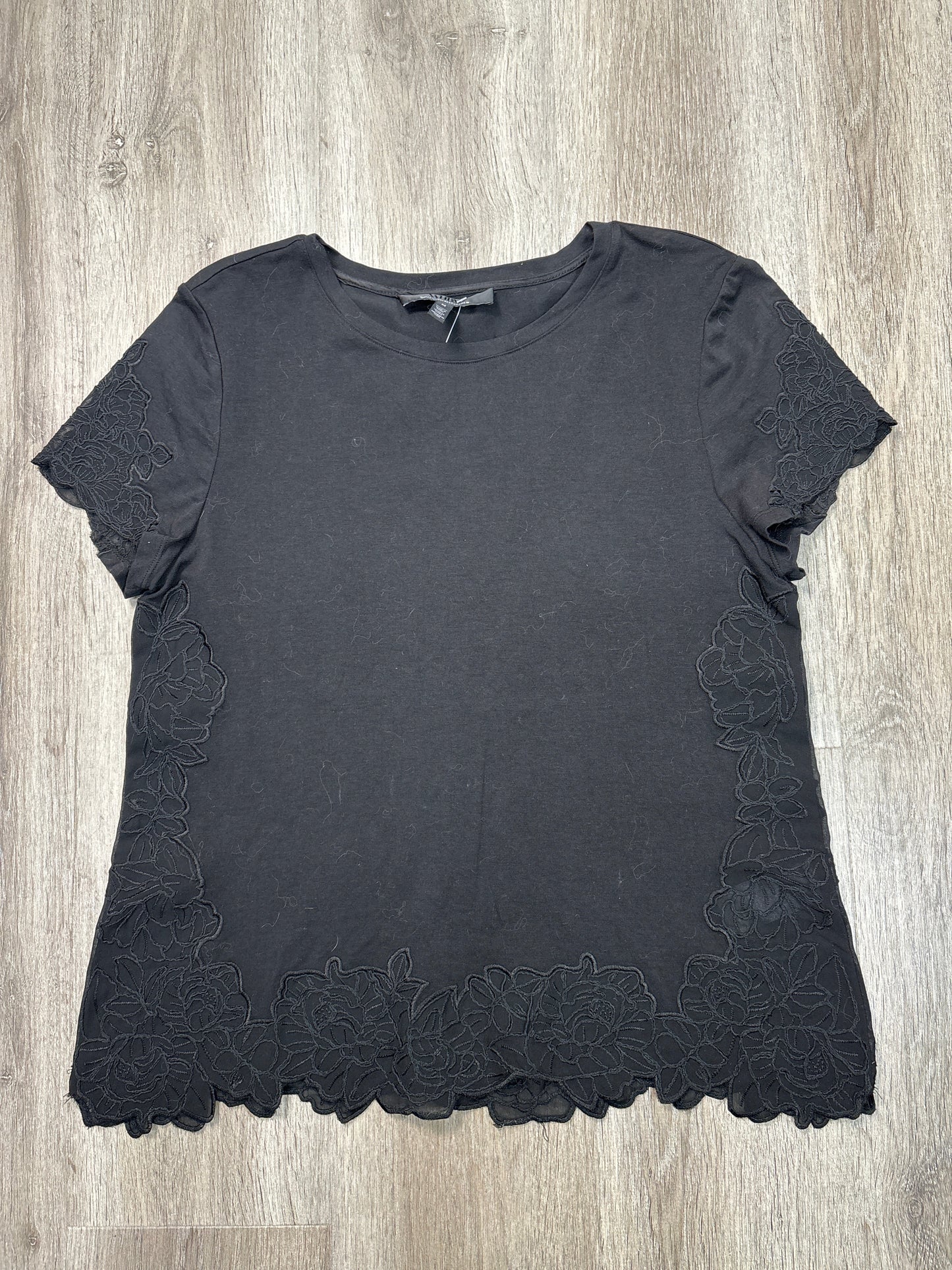 Top Short Sleeve By White House Black Market In Black, Size: M