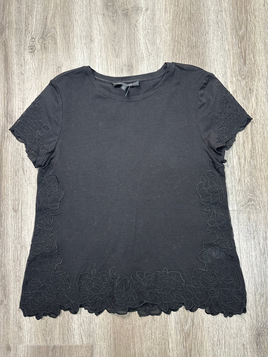 Top Short Sleeve By White House Black Market In Black, Size: M