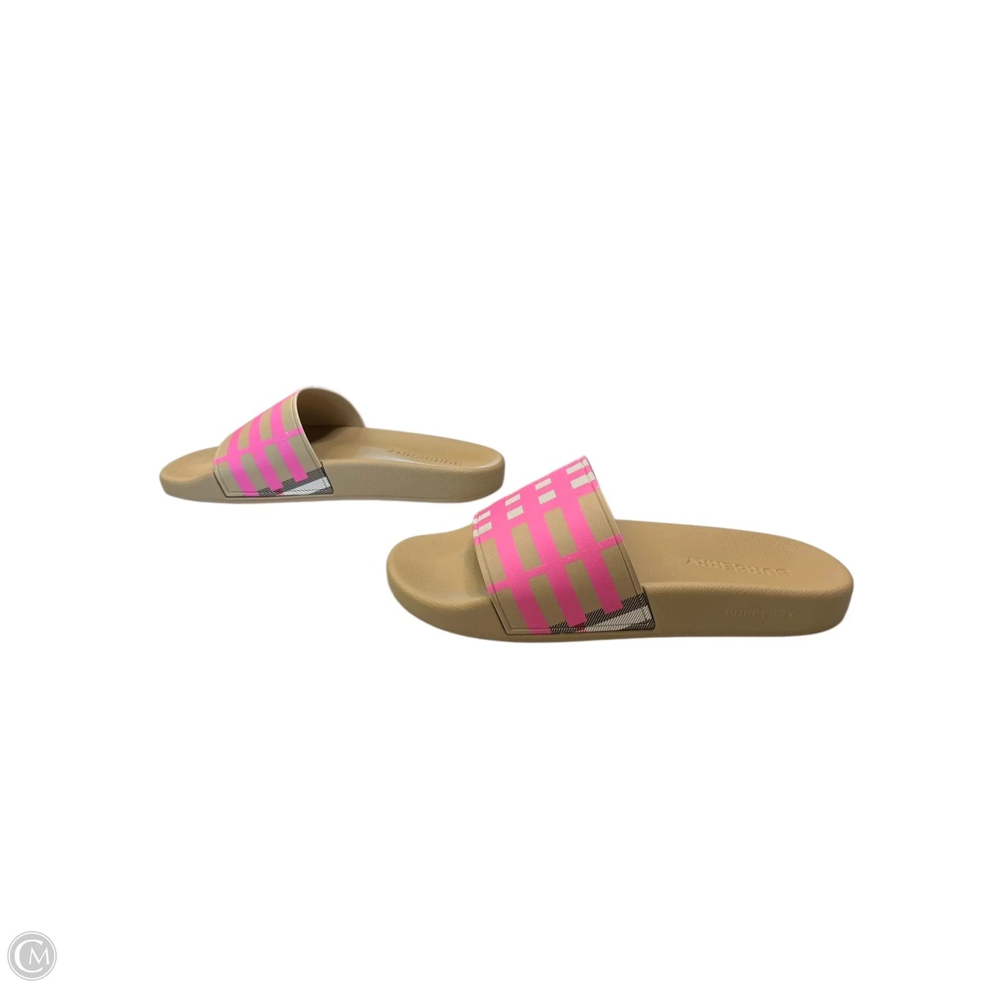 Sandals Luxury Designer By Burberry In Pink & Tan, Size: 9