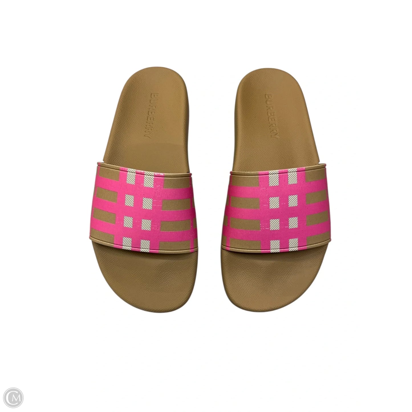 Sandals Luxury Designer By Burberry In Pink & Tan, Size: 9