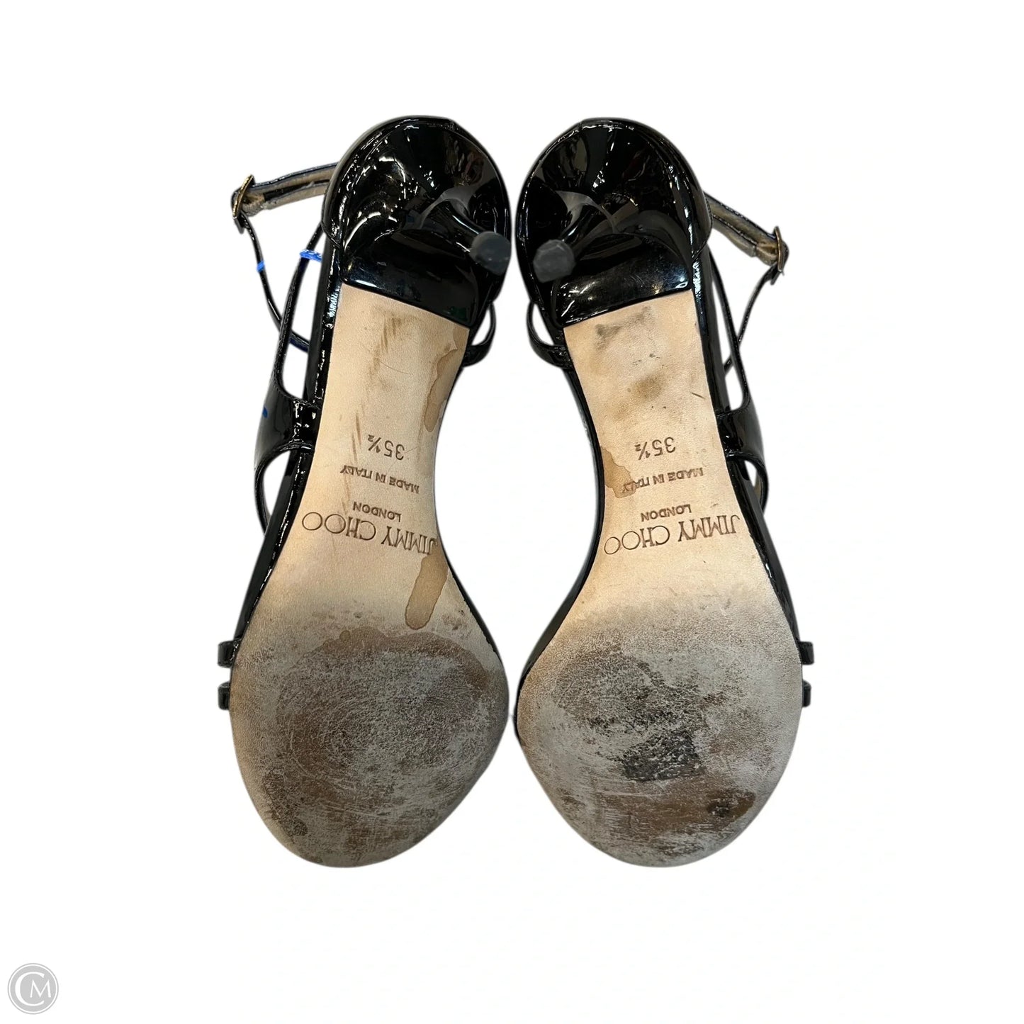 Sandals Luxury Designer By Jimmy Choo In Black, Size: 5.5