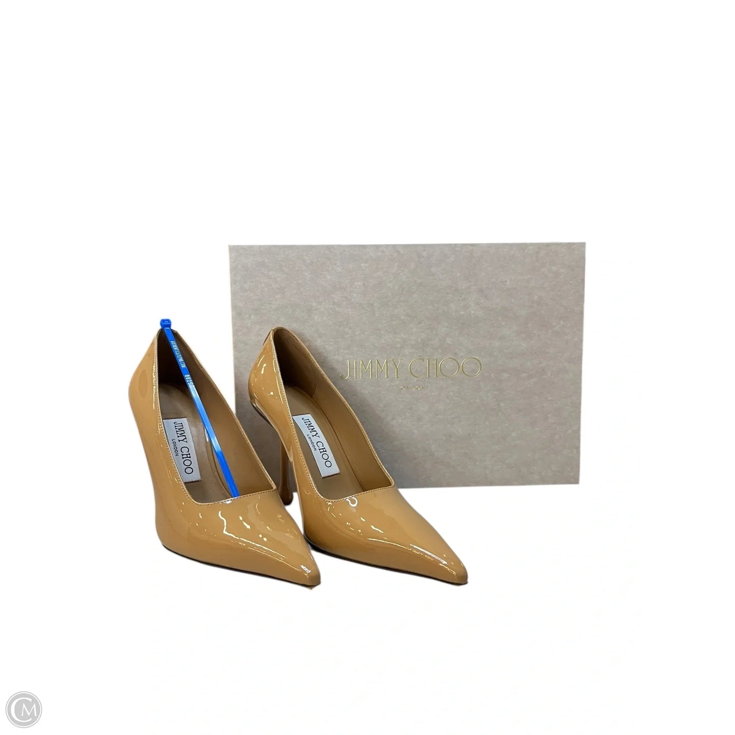 Shoes Luxury Designer By Jimmy Choo In Tan, Size: 5