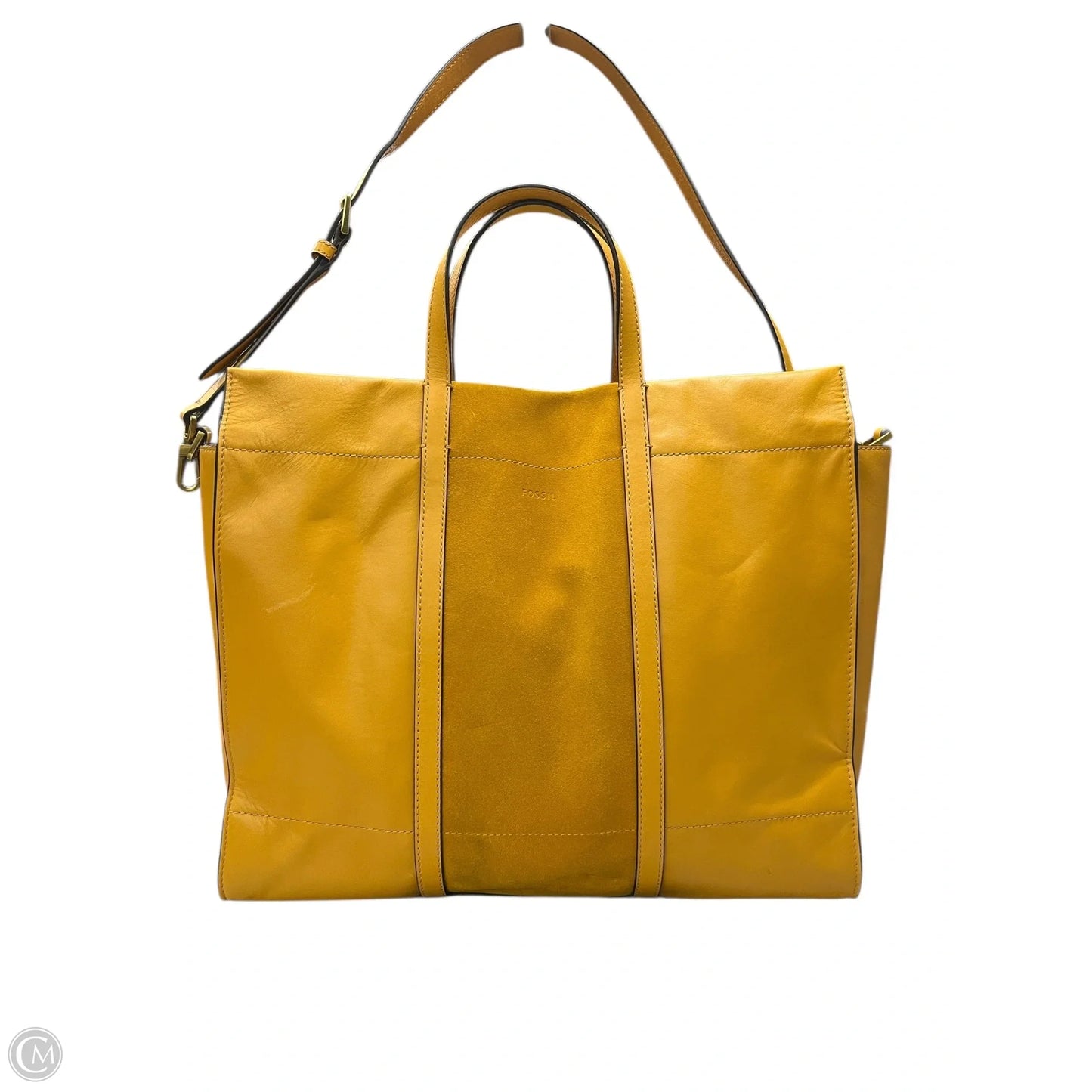 Handbag Leather By Fossil, Size: Large