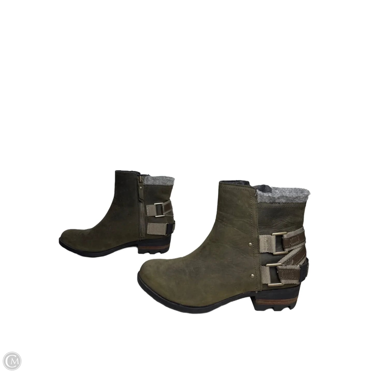 Boots Ankle Flats By Sorel In Green, Size: 9.5