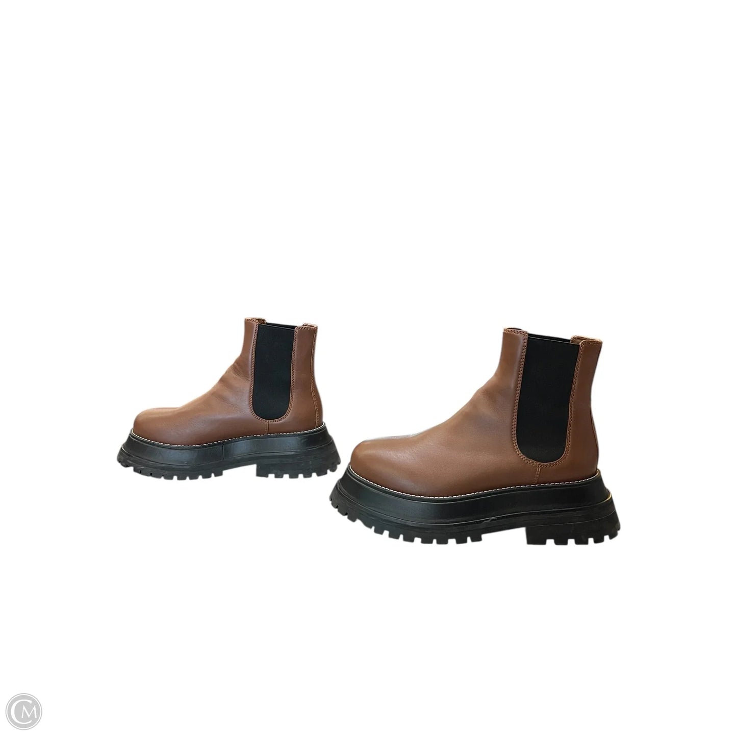 Boots Luxury Designer By Burberry In Brown, Size: 7.5