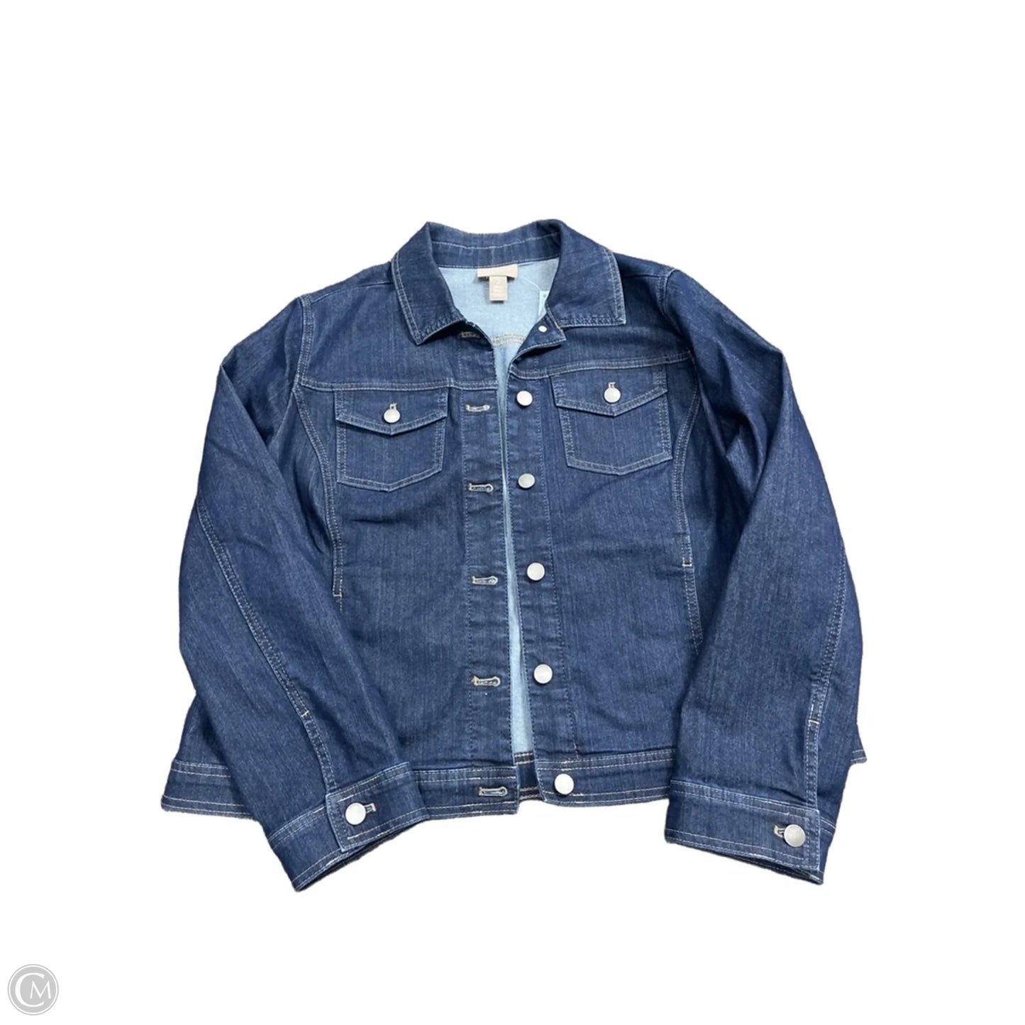 Jacket Denim By Chicos In Blue Denim, Size: L