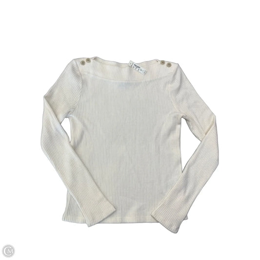 Top Long Sleeve By Madewell In White, Size: S