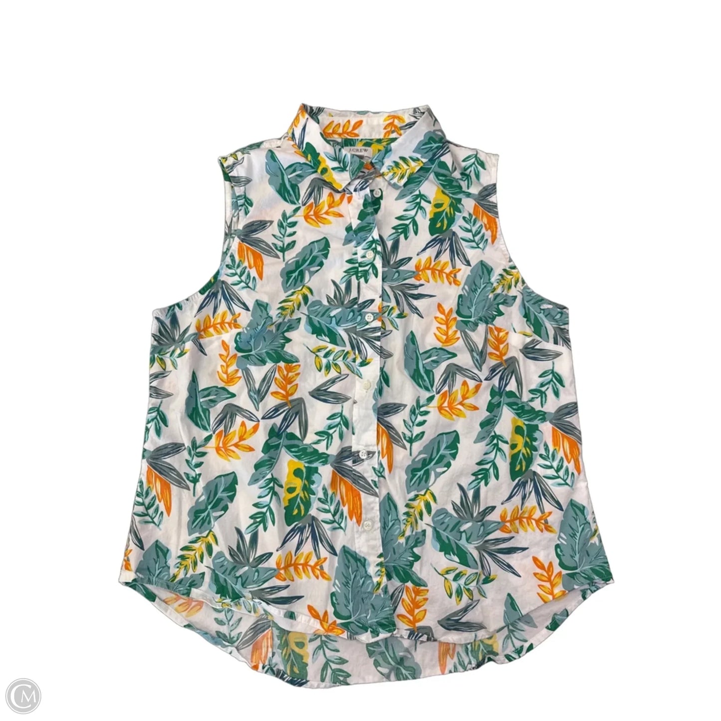 Blouse Sleeveless By J. Crew In Tropical Print, Size: Xl